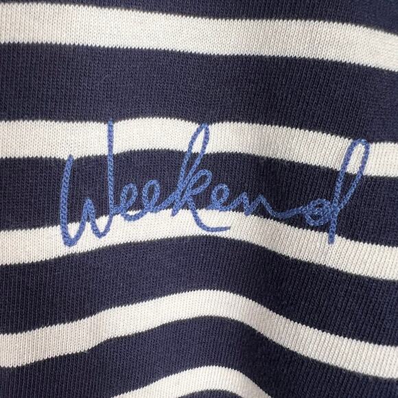 Weekend Max Mara Navy and White Striped Long Sleeve Tee - Picture 5 of 9